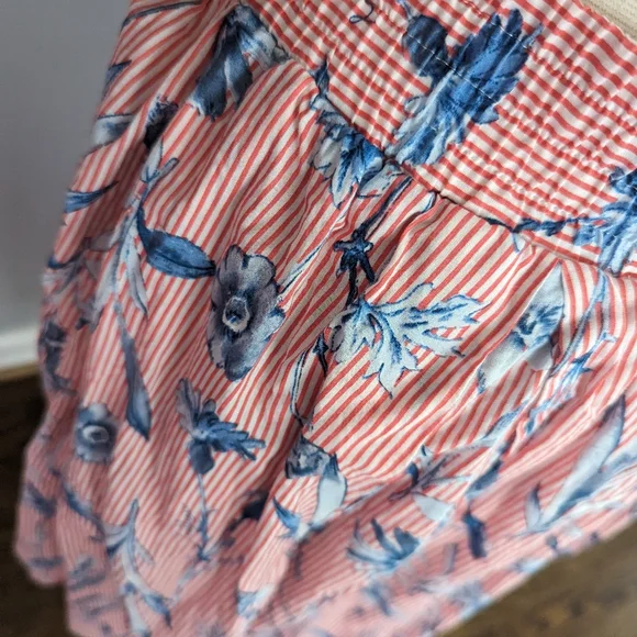 Tommy Hilfiger Floral Red And Blue Women's Skirt Pockets Medium - Picture 2 of 5